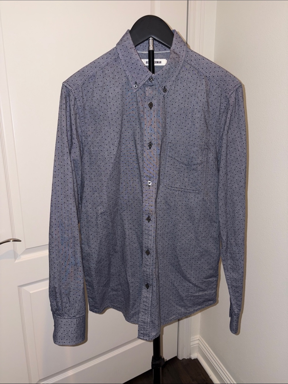 Ben Sherman Men's Navy Micro-Pattern Button-Down Shirt
